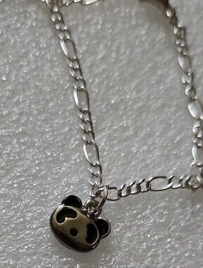 Hand Crafted Silver Panda Bracelet / Anklet